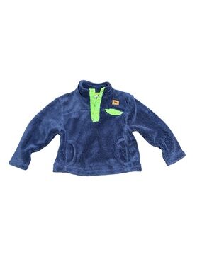 The Black Dog Toddler Fleece Pullover Navy Blue with Lime Green Trim 3T